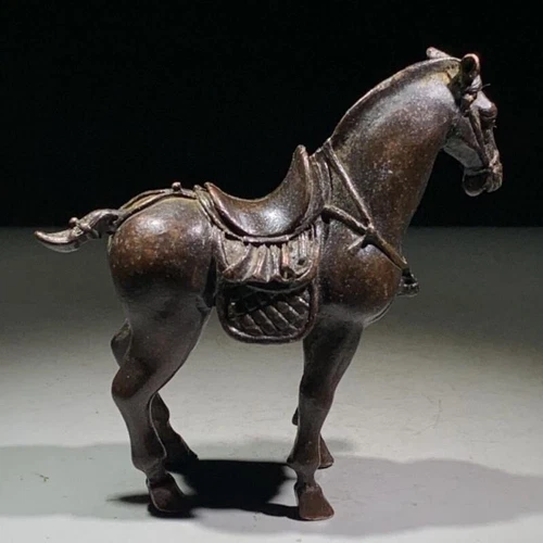 Chinese copper horse table figure Statue Tea Pet home decoration fortune lucky - Picture 6 of 10