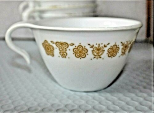 Tazas Pyrex Tazas Corelle Mariposa Oro Gancho Tazas Tazas Lote de 5 Excelente Estado - Imagen 2 de 7