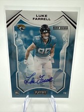 2021 PANINI PLAYOFF FOOTBALL LUKE FARRELL REDZONE AUTO-RED PARALLEL Card Rookie