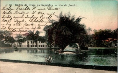 AK GRUSS AUS RIO DE JANEIRO BRASILIEN JARDIM DA PRACA DA REPUBLICA 1912