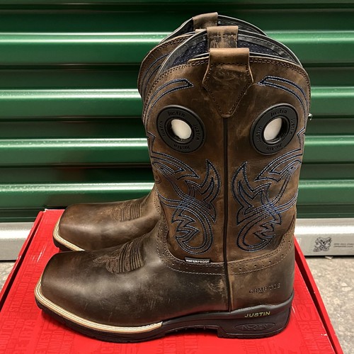 Justin Nitread Nano Compuesto Puntera Cuadrada Impermeable Tirar de la Bota de Trabajo Talla 11 EE - Imagen 4 de 10