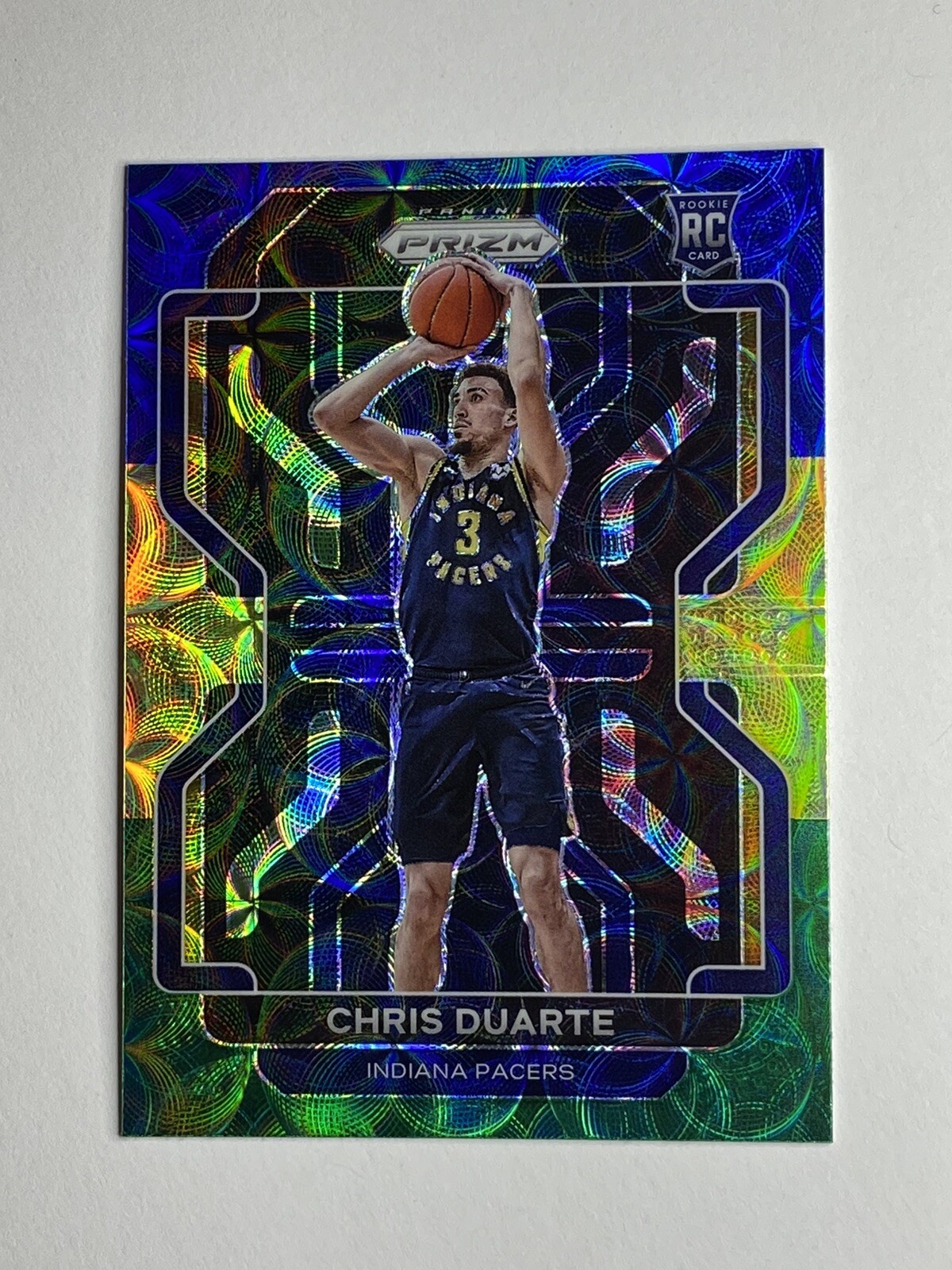 Chris Duarte 2021-22 Panini Prizm Rookie #315 Choice Blue/Yellow/Green RC