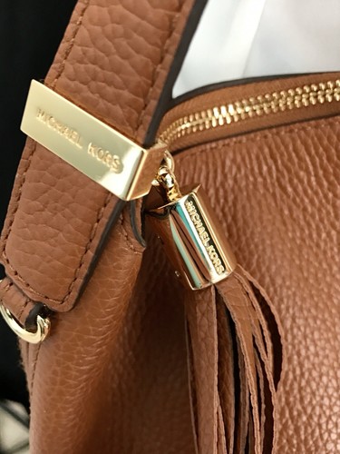 Michael Kors Bedford Luggage Brown Pebbled Leather Shoulder Bag Purse & Wallet - Picture 8 of 15