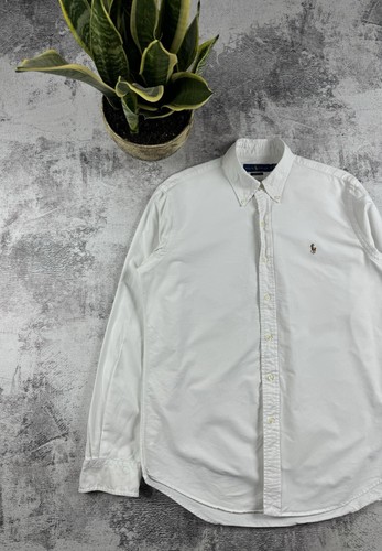 Vintage Polo Ralph Lauren Perfect White Blank Longsleeve Luxury Button Shirt - Picture 2 of 14