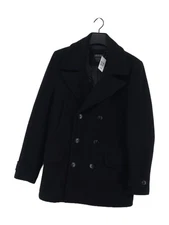 Burton Men's Coat S Blue Wool with Polyester Pea Coat