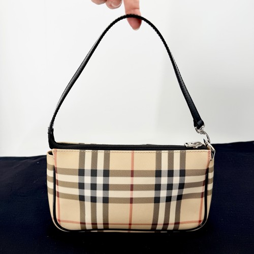 Burberry Nova Check Mini Pochette Handcarry Bag Handbag Purse  **FLAW / READ**