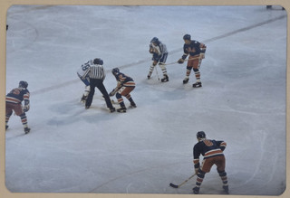 1980 Original USA Olympic Hockey Photo Gold Medal Game vs. Finland FACEOFF