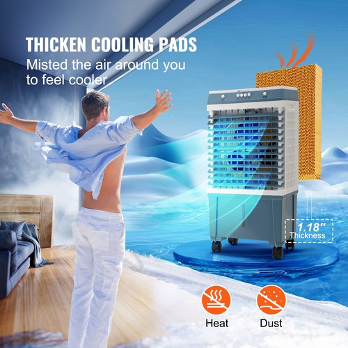 3-in-1 Evaporative Air Cooler Swamp Portable Humidifier Fan 1400CFM 3 Speed 19L - Picture 4 of 11