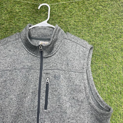 Cinch Vest Mens XL Heather Grey Full Zip Up All Season Casual Knit Zip Pockets - Picture 3 of 13