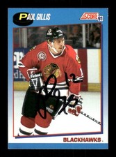 1991-92 Score Canadian 403 Paul Gillis signed auto autograph  black sig BXCP57