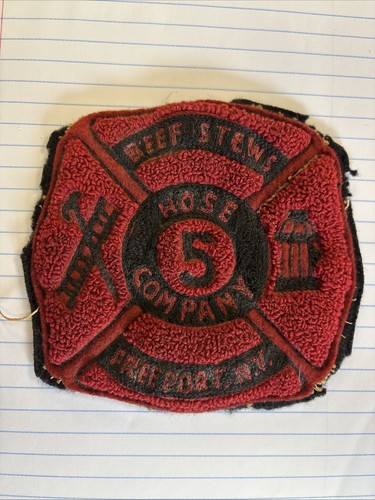 Vintage Freeport New York Fire Department Patch Hose Company 5 Rindereintöpfe