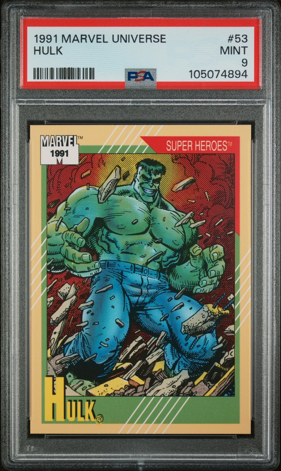 1991 MARVEL UNIVERSE #53 HULK PSA 9