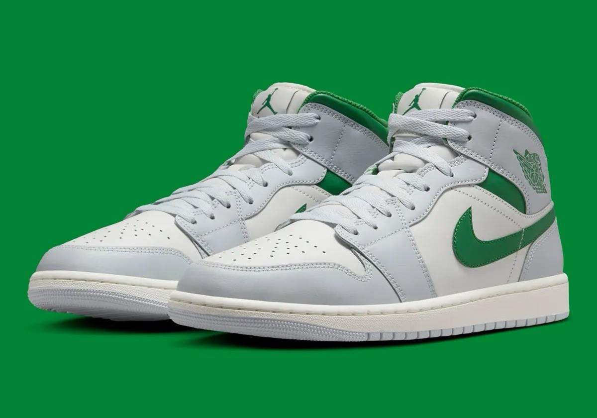 Nike Air Jordan 1 Mid Summit White/Pine Green DQ8426 142 Men's