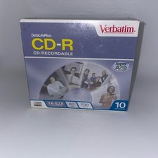 CD-R 10 Pack - Silver New Sealed Blank Media Burn Transfer Disc Verbatim Record