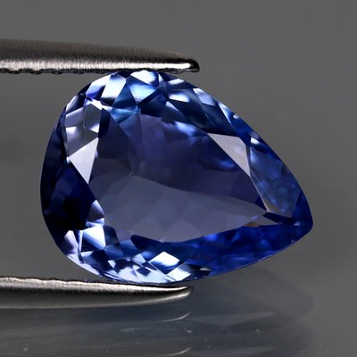 2.62 ct Astonishing Pear Cut (11 x 8 mm) Tanzania Bluish Violet Tanzanite