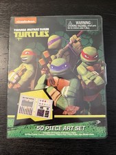 Teenage Mutant Ninja Turtles Art Set 50 Pieces Kit Nickelodeon Ages 3 Used TMNT