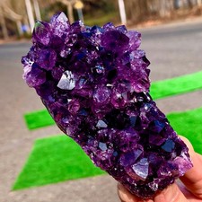 329G Natural Amethyst geode quartz cluster crystal specimen Healing