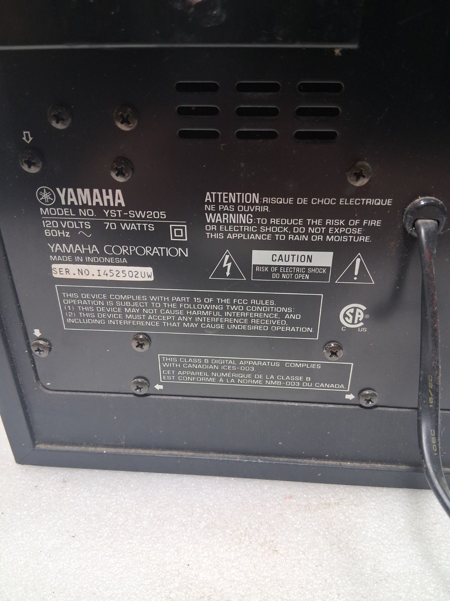 Yamaha YST-SW205 40W RMS Powered Subwoofer, Black Wired RCA