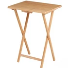 Folding TV Tray Table Indoor Lightweight Portable Rubberwood Space Saving Wood
