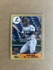 2022 Topps Bryan De La Cruz #87TB-42 BASEBALL Marlins RC 1987 35th
