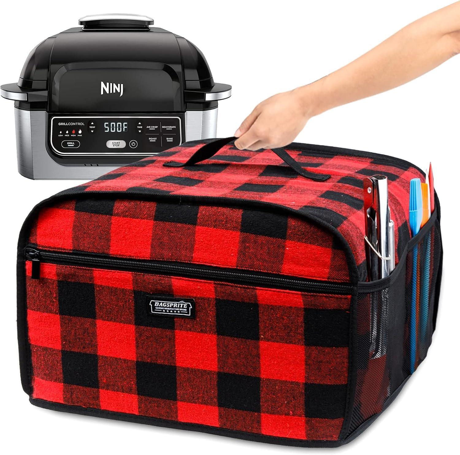 Copertura Antipolvere Per Friggitrice Ad Aria Ninja – Modelli AF400EUCP/AF400EU/AF451EU/AF300EU – Protezione Impermeabile In Nylon – 43x35x34 Cm – Nero