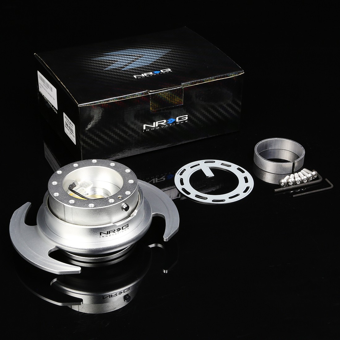 NRG STEERING WHEEL SHORT HUB+GEN 3.0 QUICK RELEASE SILVER FOR 91-05 ACURA NSX NA