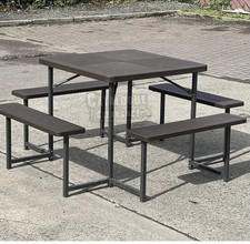 34-Inch Square Picnic Table Set with 4 Benches Rrp £200