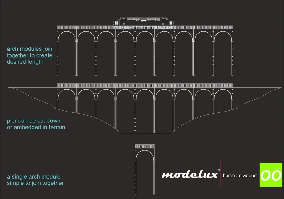 Modelux OO Gauge 'Hersham' Victorian Viaduct System - 4 PACK! Kit - Image 3 of 4