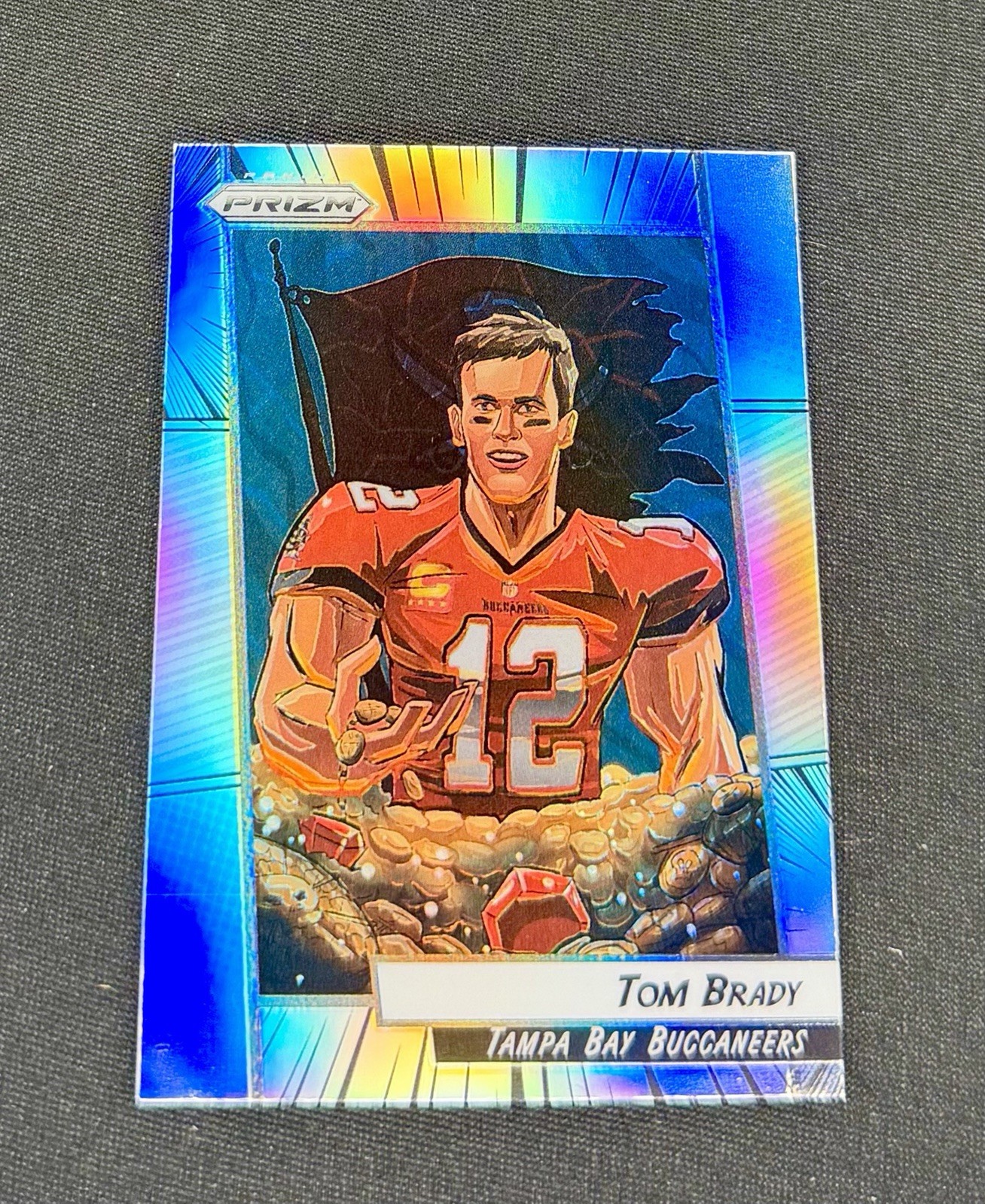 2022 Tom Brady Panini Prizm Manga Animation Silver Vertical #M-2 SP Art Football