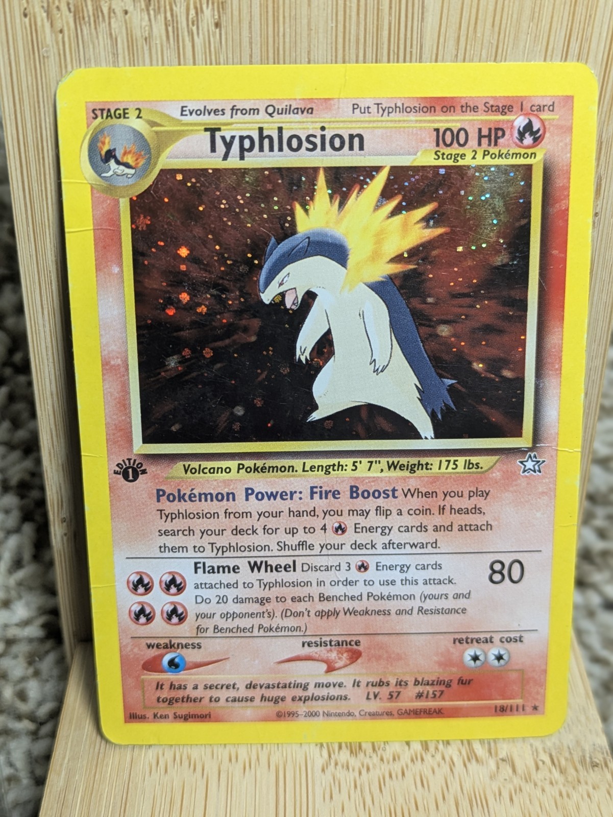 Typhlosion 18/111 Neo Genesis Holographic Vintage  Pokemon Card