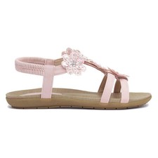 Lilley Womens Sandals Nude Adults Ladies Flat Slip On Elasticated Padded SIZE
