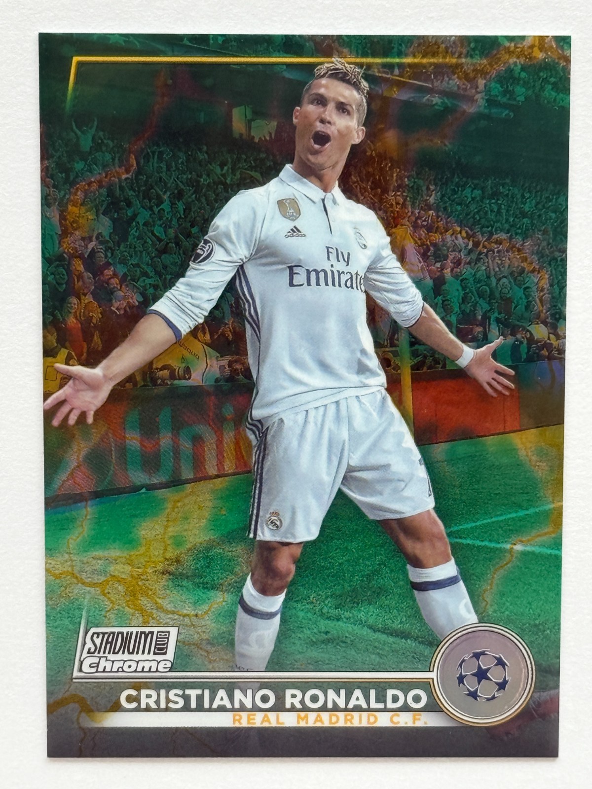 2022-23 Topps Stadium Club Chrome UEFA Green Lightning Cristiano Ronaldo /125 #7
