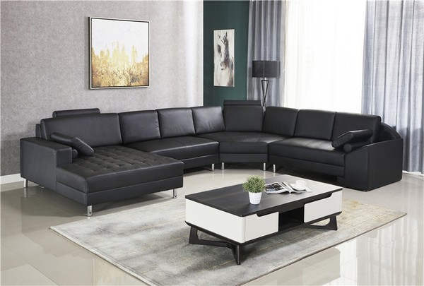 Ecksofa U Form Sofa Couch Polster Ecksofa Wohnlandschaft Ledersofa Ledersofa Neu-image