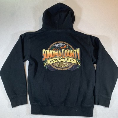 Sonoma County Motorcycle Co. Cotati, CA Hoodie Sweatshirt Mens Small Black