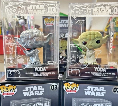 Yoda Funko Pop DieCast #03 In Hard Case Protector Star Wars Chase + Common!