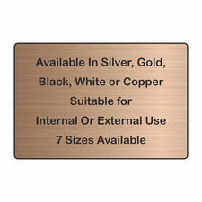 Engraved Brass or Brushed Silver Effect Acrylic Memorial Plaque Sign Bench Plate