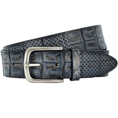 LINDENMANN Premium Handmade Ledergürtel 40 mm breit marine