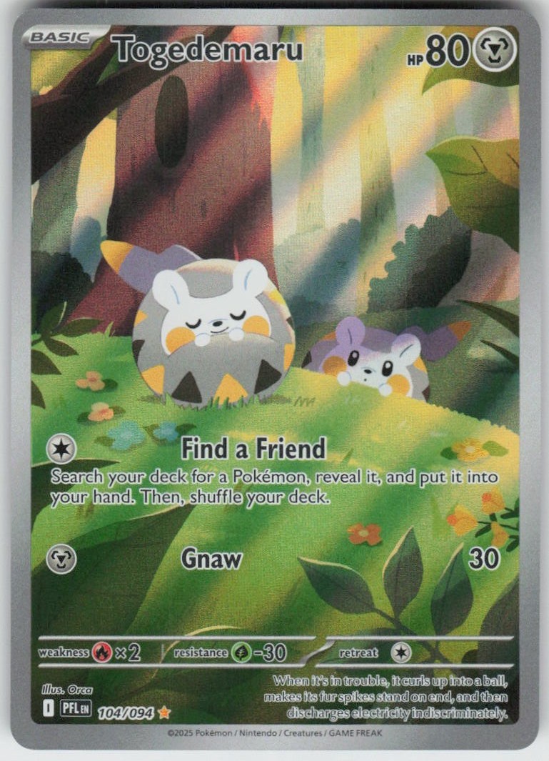 Togedemaru 104/094 Illustration Rare Phantasmal Flames Near Mint