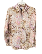 Lands End Womens Tie Dye Burst Cotton Boyfriend Tunic, XS or M, NWT, SHIPS FREE