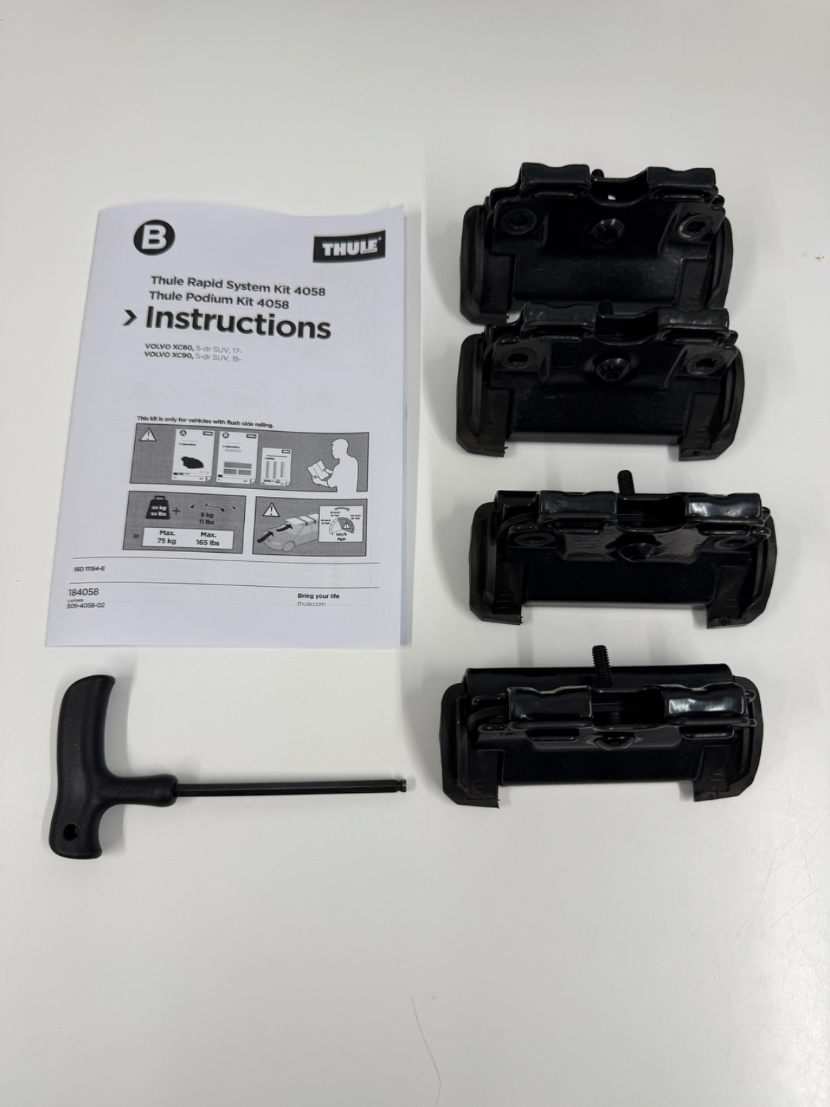 Thule Fitting Kit  4058 used no box fits VOLVO XC60, 5-dr SUV, 17-