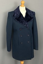 BLUMARINE COAT - SHEARLING COLLAR - Wool Blen...