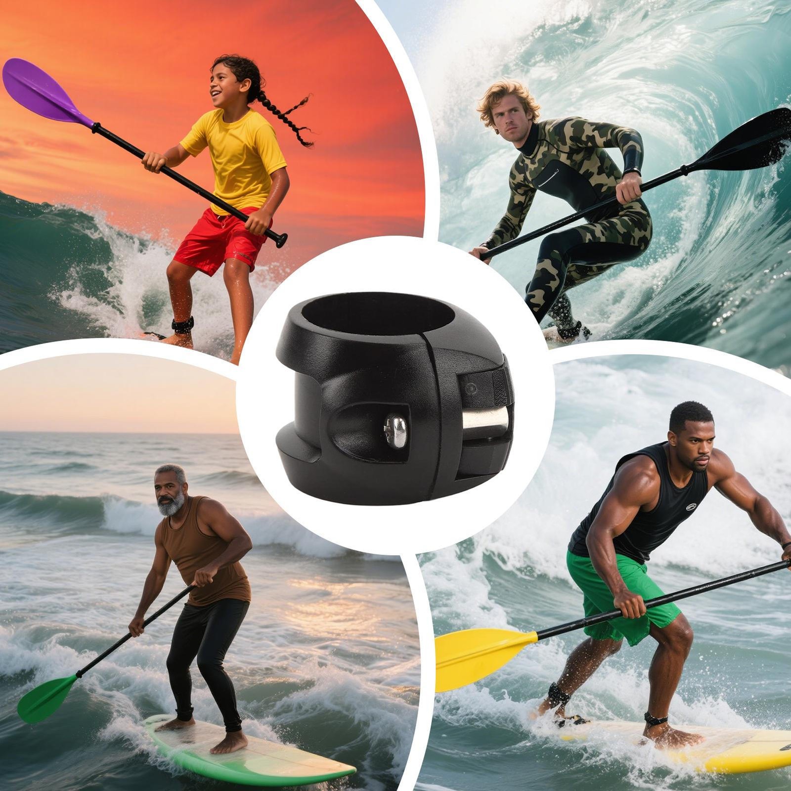 Kayak Paddle Clamp Quick Release Paddle Shaft Clamp Adjuster Water Sports Kit