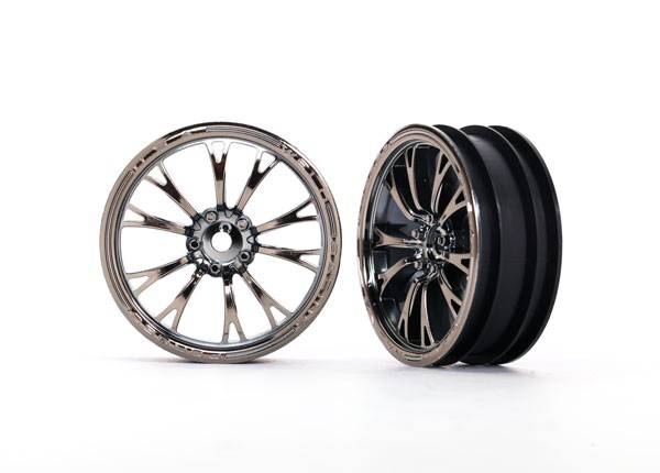 Traxxas 1/10 Drag Slash 2WD VXL * Weld Racing Drag Wheels, Front, Black Chrome (