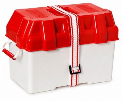 Batteriekasten Moplen mit Deckel Rot für Batterien bis max. 100A