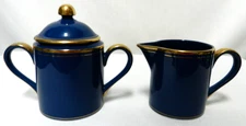 Fitz & Floyd FF Pavillon porcelain Sugar Bowl & Creamer w/ Lid Set 2 Japan 293