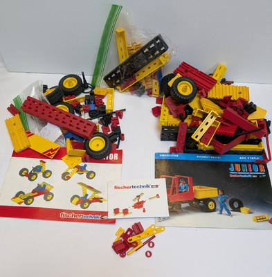 Fischertechnik Little Junior and Junior Construction Kits w/Books - Vintage 