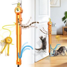 Cat Toys for Indoor Cats, 2 in 1 Door Hanging Cat Toy Interactive Automatic M...