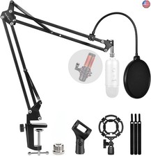 Microphone Stand for Blue Yeti, Quadcast Boom Arm Scissor Mic Stand with