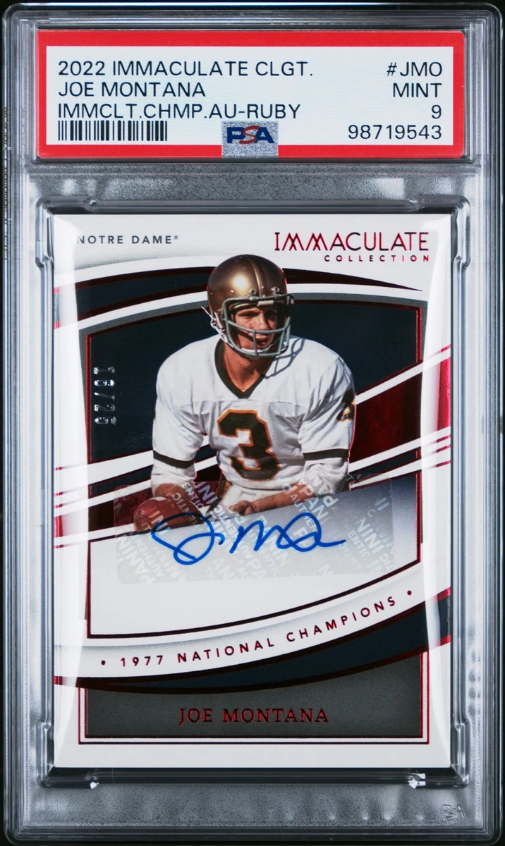 Panini Joe Montana Autographed Football Sports Trading Cards