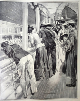 On Their Honeymoon George Wright Art Travel Antique 1908 Book Print Lithograph